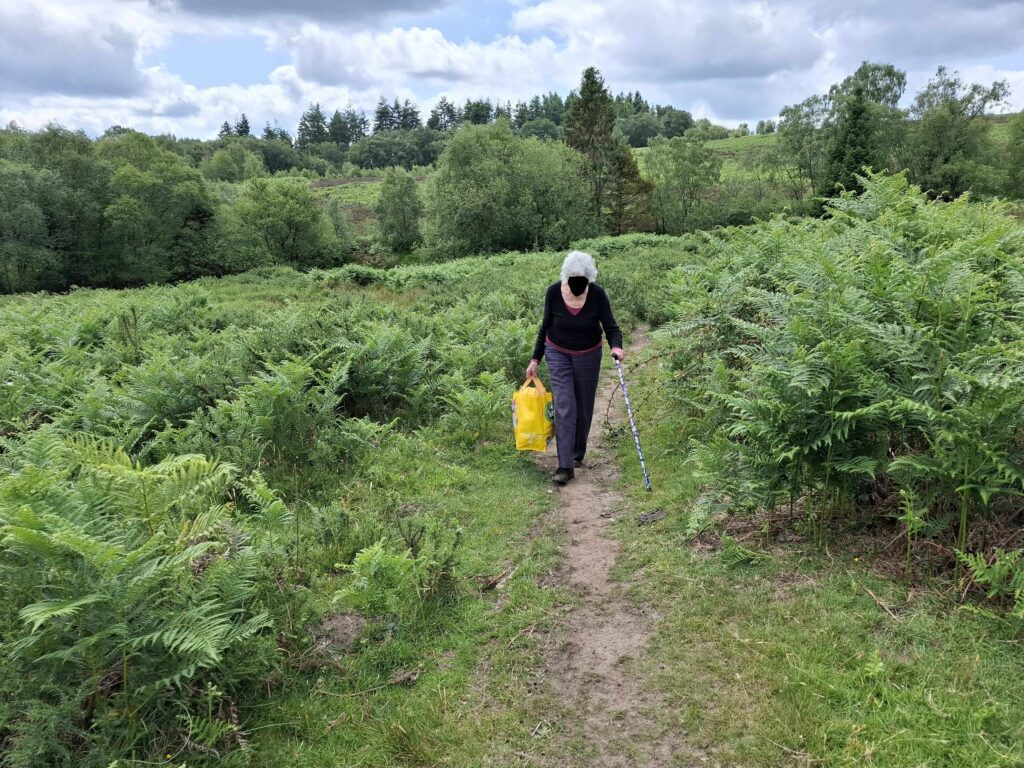 Judith crossing Cramer Gutter field B1